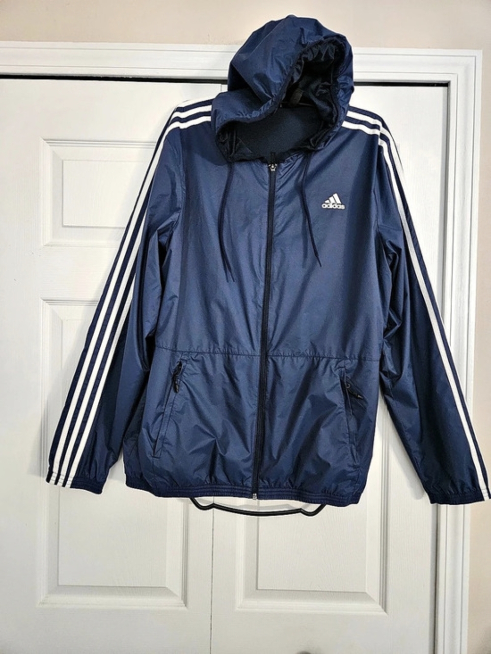 Adidas Full Zip Hooded Windbreakers Jacket